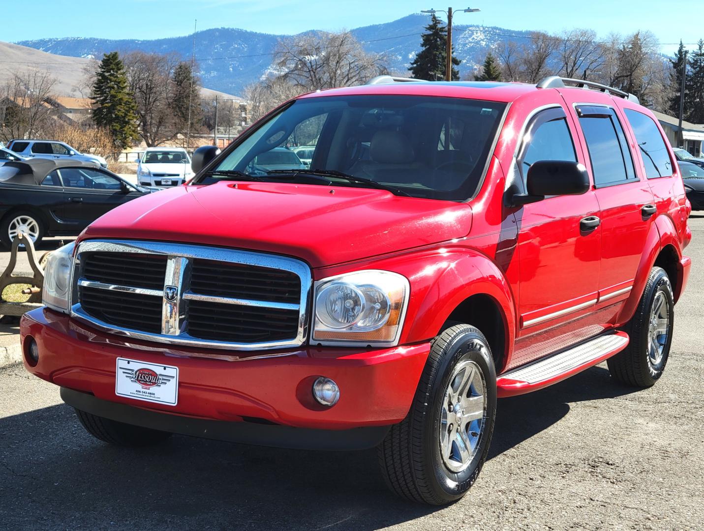 2004 Red /Tan Dodge Durango Limited (1D4HB58D34F) with an 5.7L V8 engine, 5 Speed Auto transmission, located at 450 N Russell, Missoula, MT, 59801, (406) 543-6600, 46.874496, -114.017433 - Photo#1